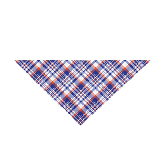 Pet Bandana | Bright Blue & Orange | Tartan