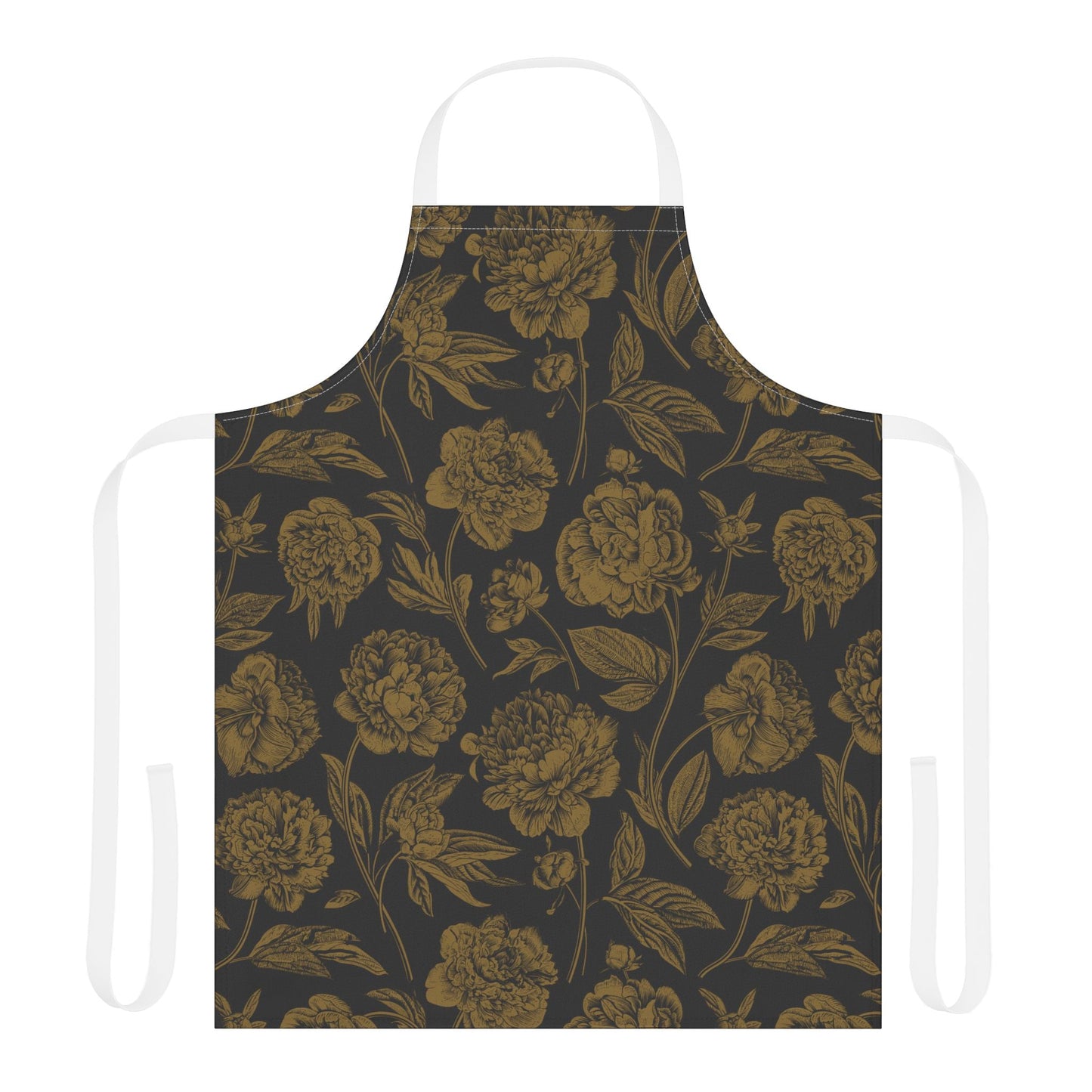 Apron | Black & Gold | Peony