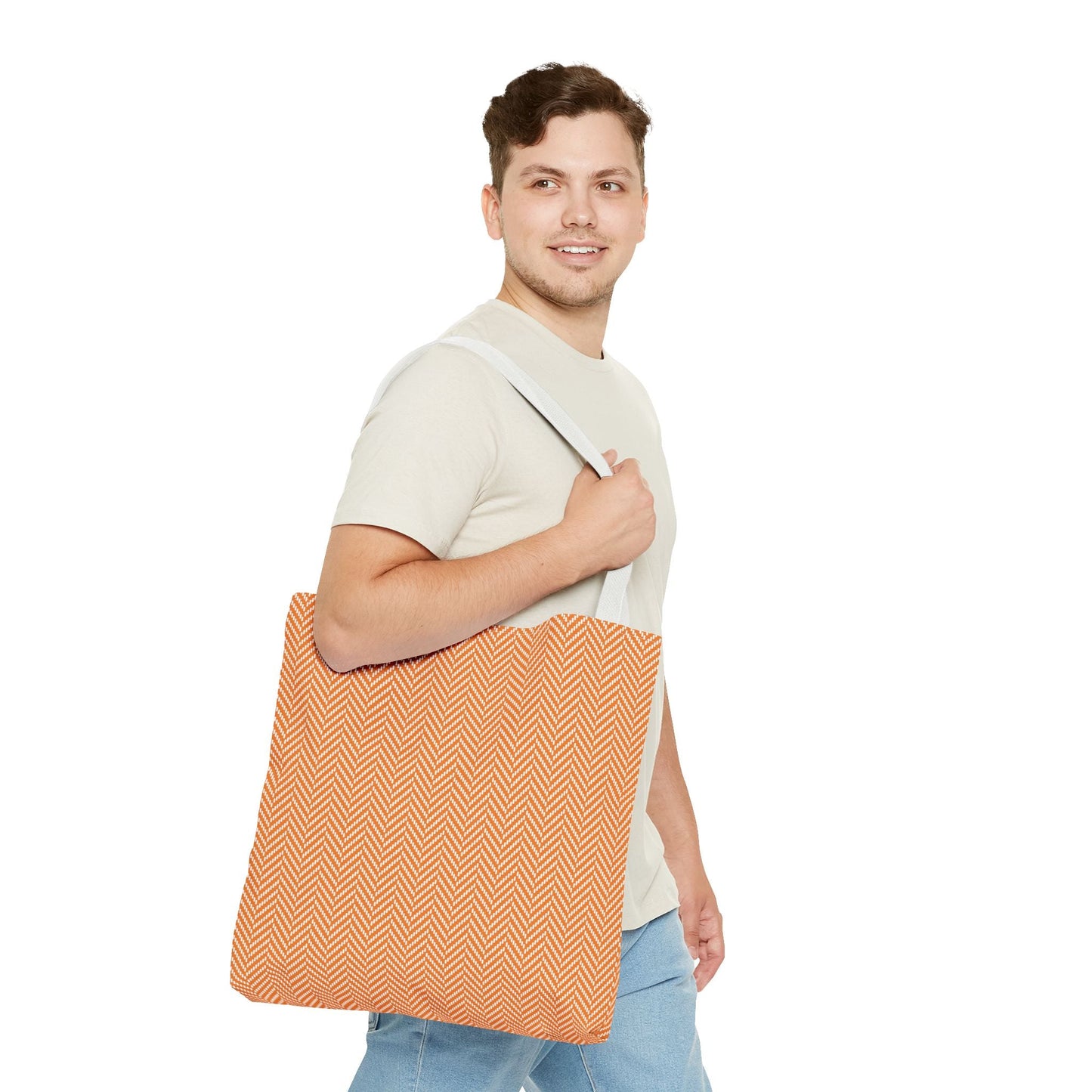 Totes | Orange & White | Herringbone
