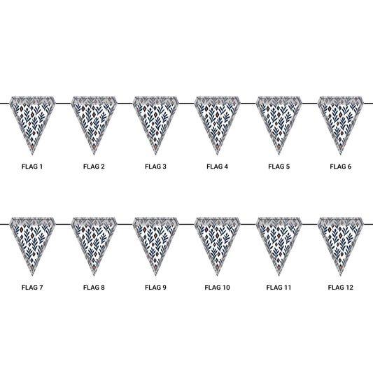 Flag Garland | Orange & Blue | Laurel