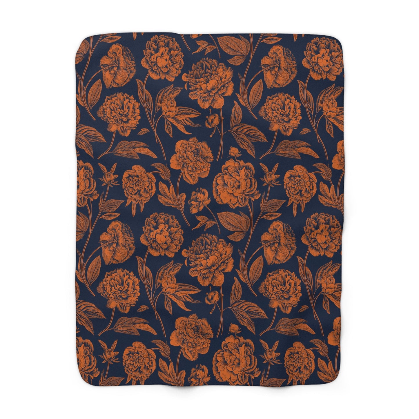 Sherpa Blanket | Orange & Blue | Peony