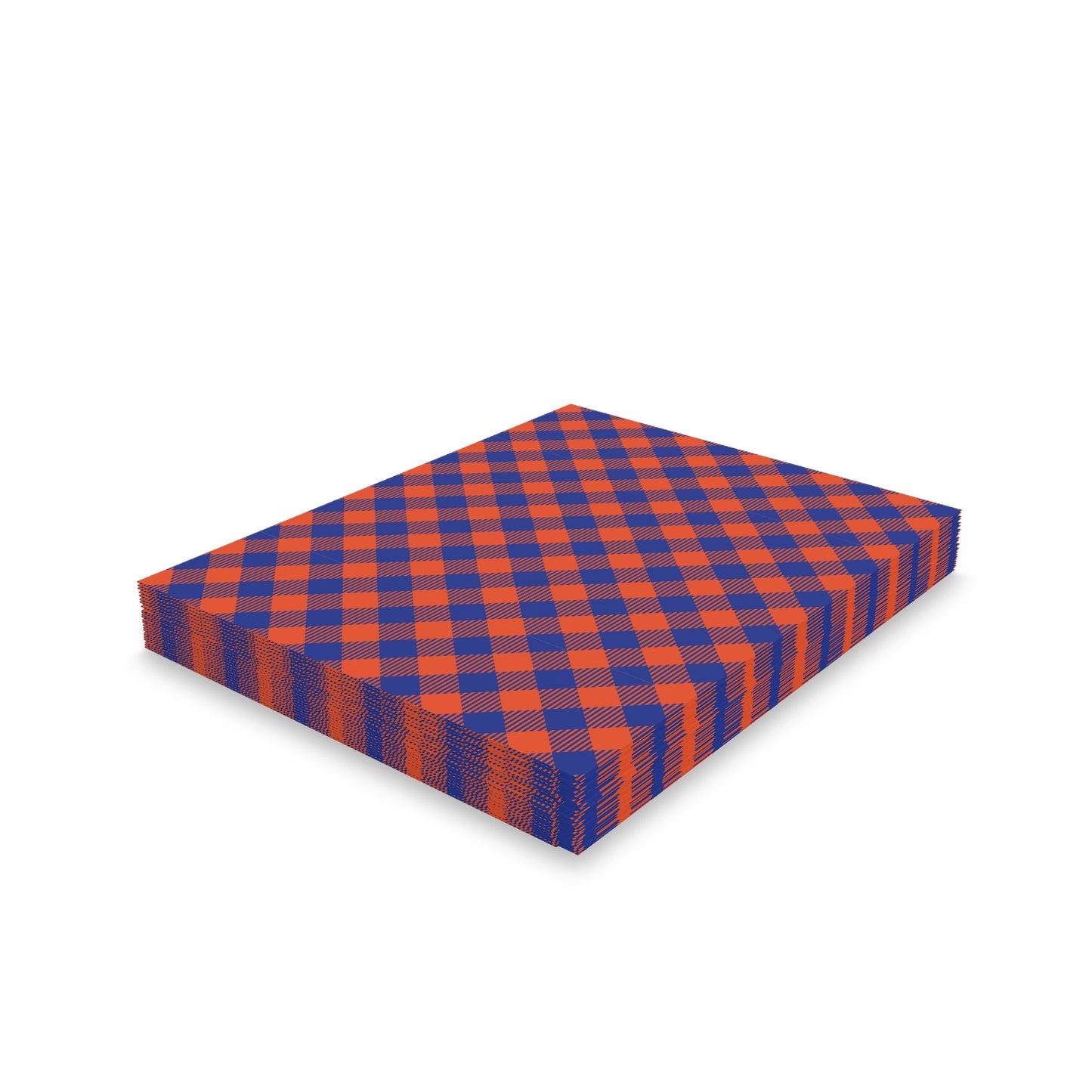 Notecards Set | Bright Blue & Orange | Gingham