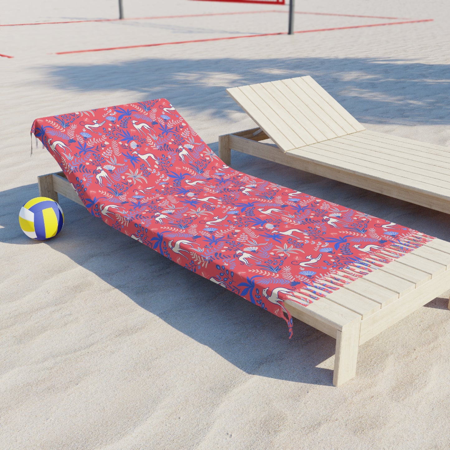Boho Beach Towel | Greyhounds | Pink Fern