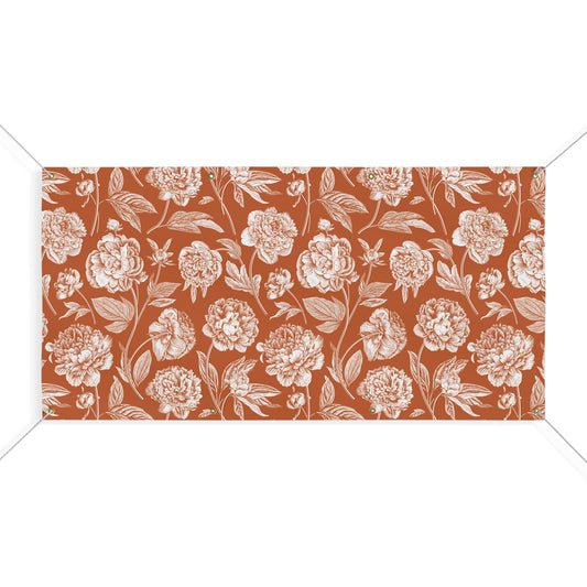 Banner | Dark Orange & White | Peony