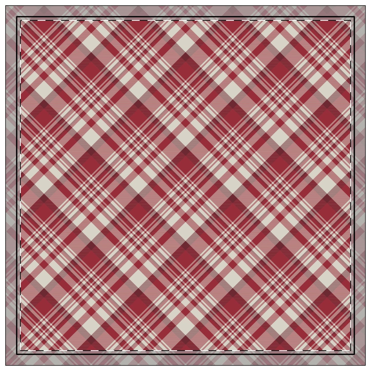 Napkin 4-set | Maroon & White | Tartan