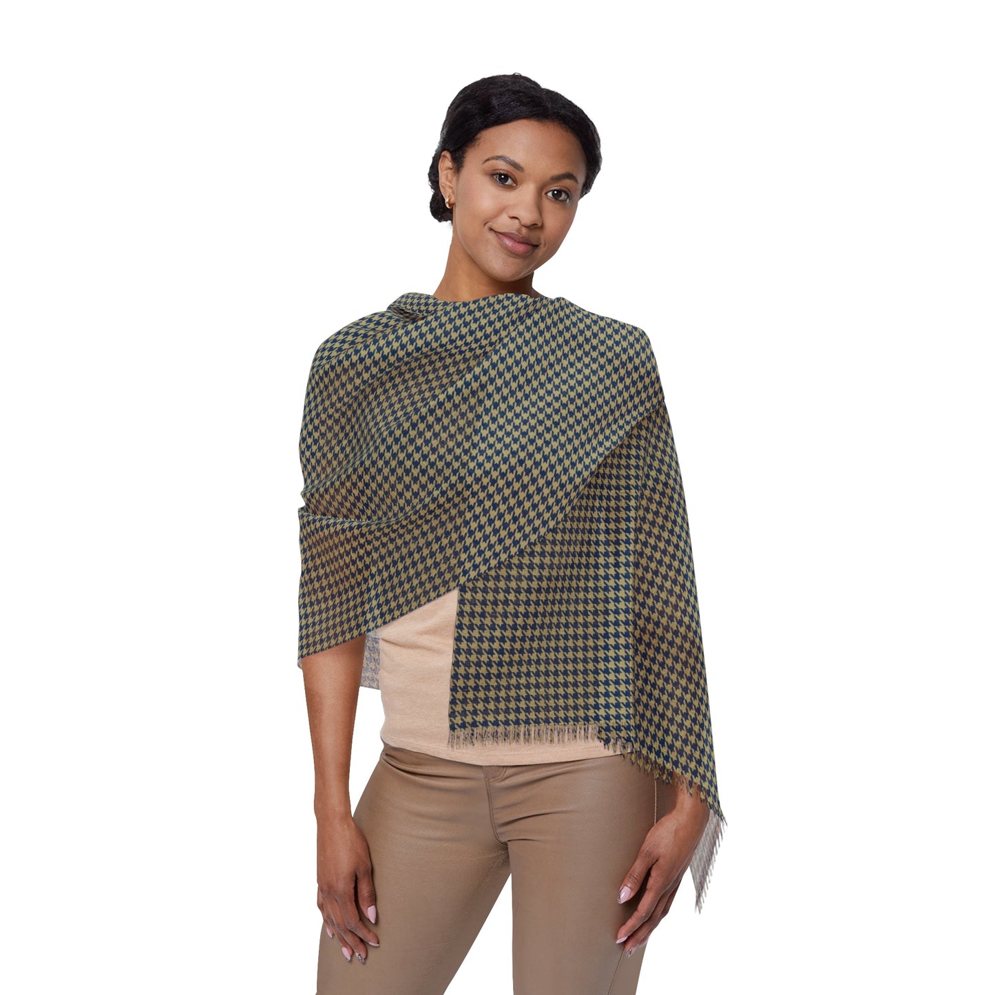 Scarf | Blue & Gold | Houndstooth