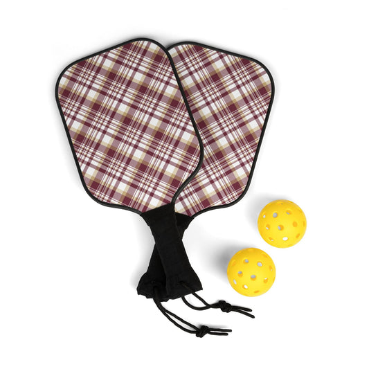 Pickleball Paddle Kit | Maroon & Gold | Tartan