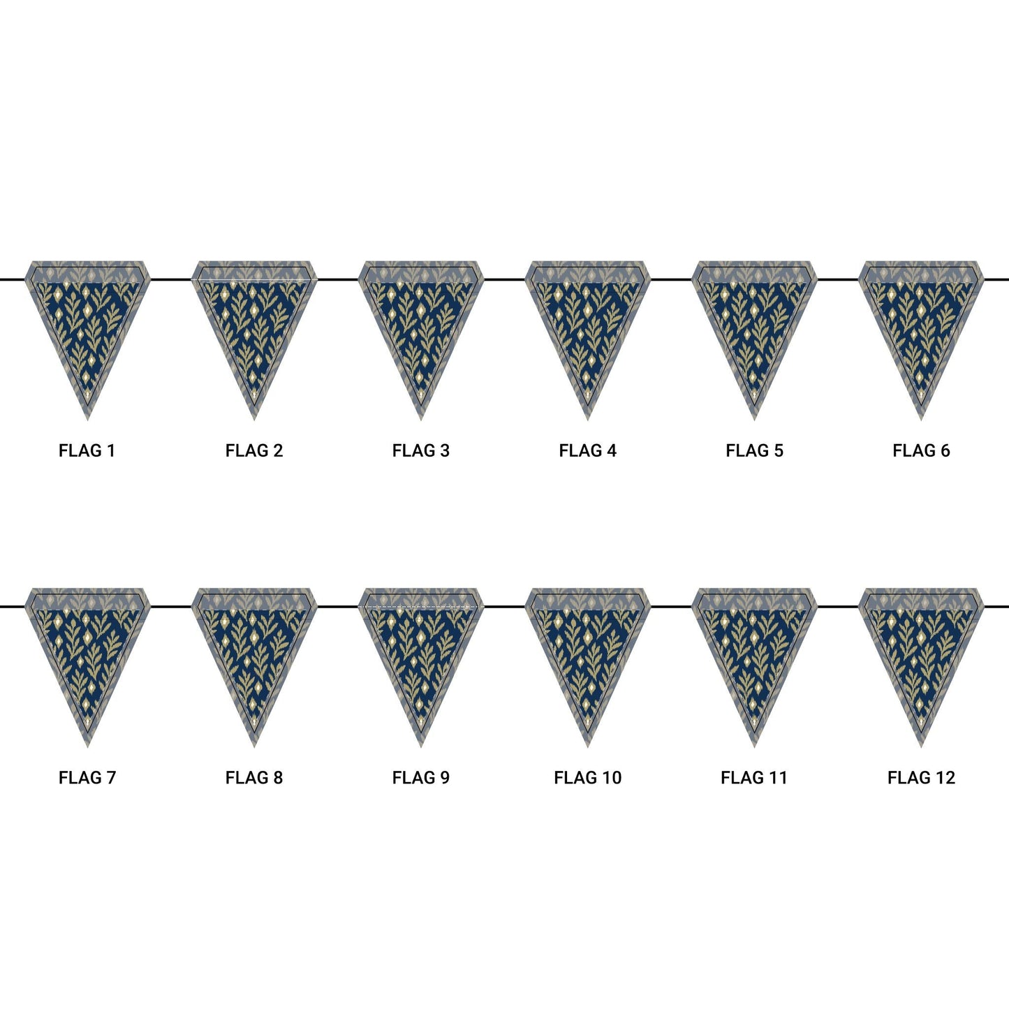 Flag Garland | Gold & Blue | Laurel