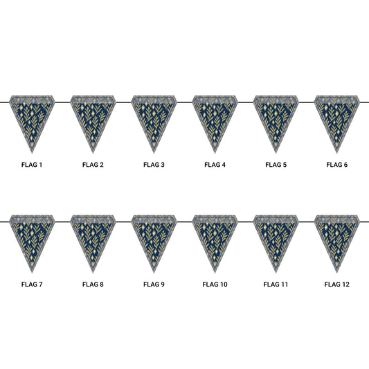 Flag Garland | Gold & Blue | Laurel