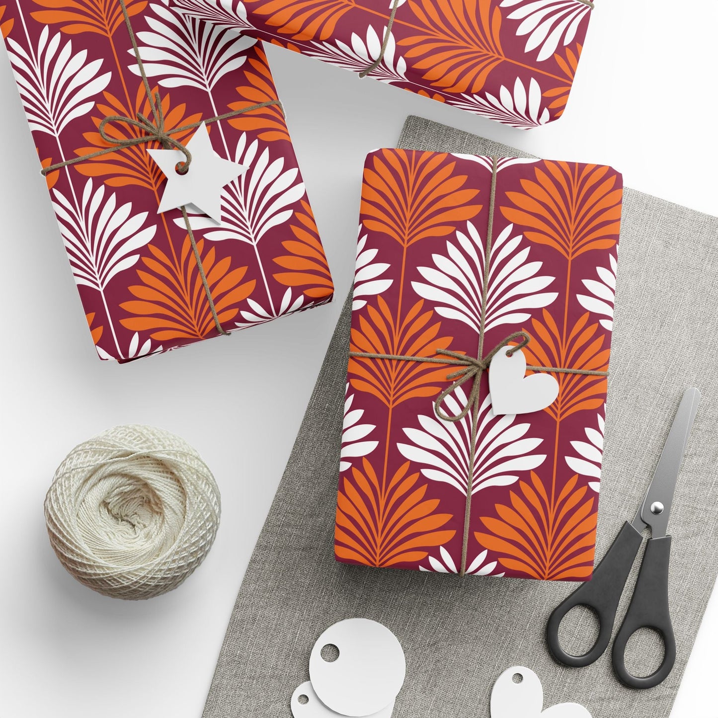 Gift Wrap | Maroon & Orange | Deco