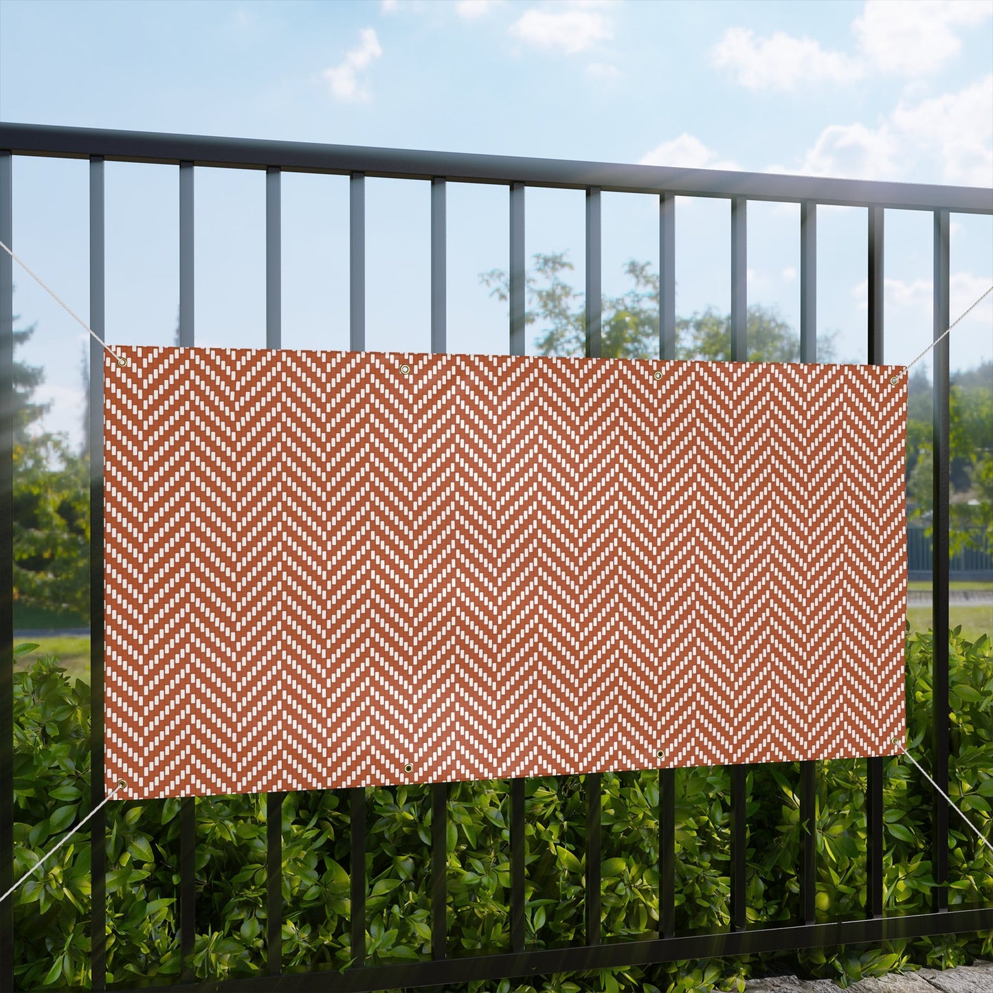 Banner | Dark Orange & White | Herringbone