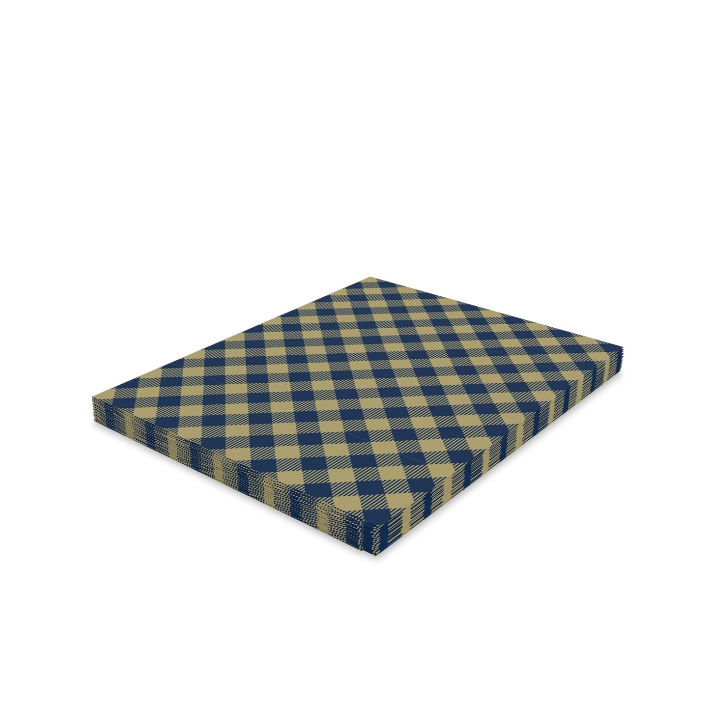Notecards Set | Blue & Gold | Gingham