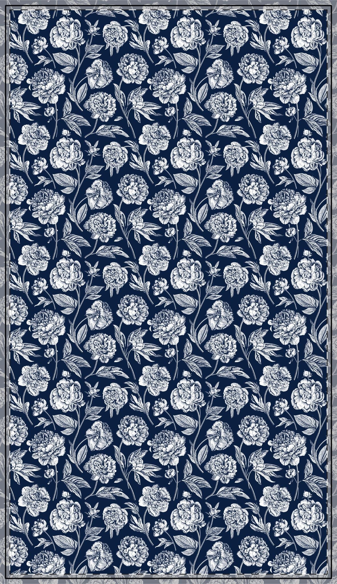 Tablecloth | Navy & White | Peony