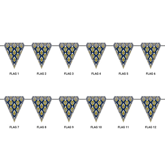 Flag Garland | Yellow & Blue | Ikat