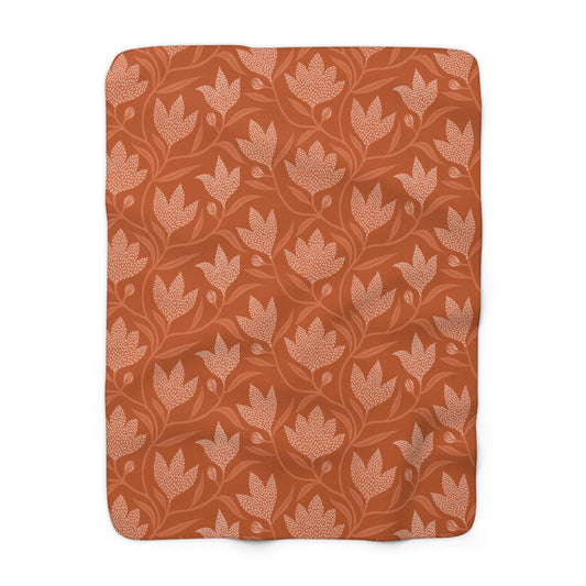 Sherpa Blanket | Dark Orange & White | Magnolia