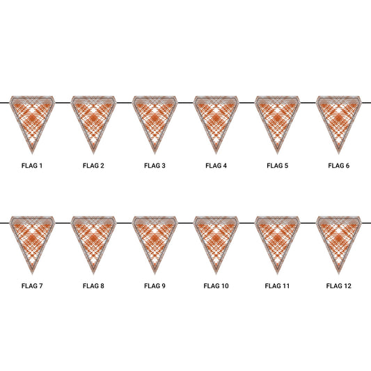 Flag Garland | Dark Orange & White | Tartan