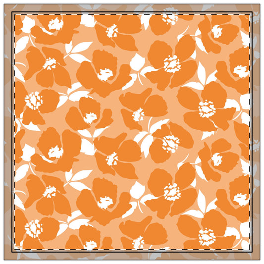 Napkin 4-set | Orange & White | Poppy
