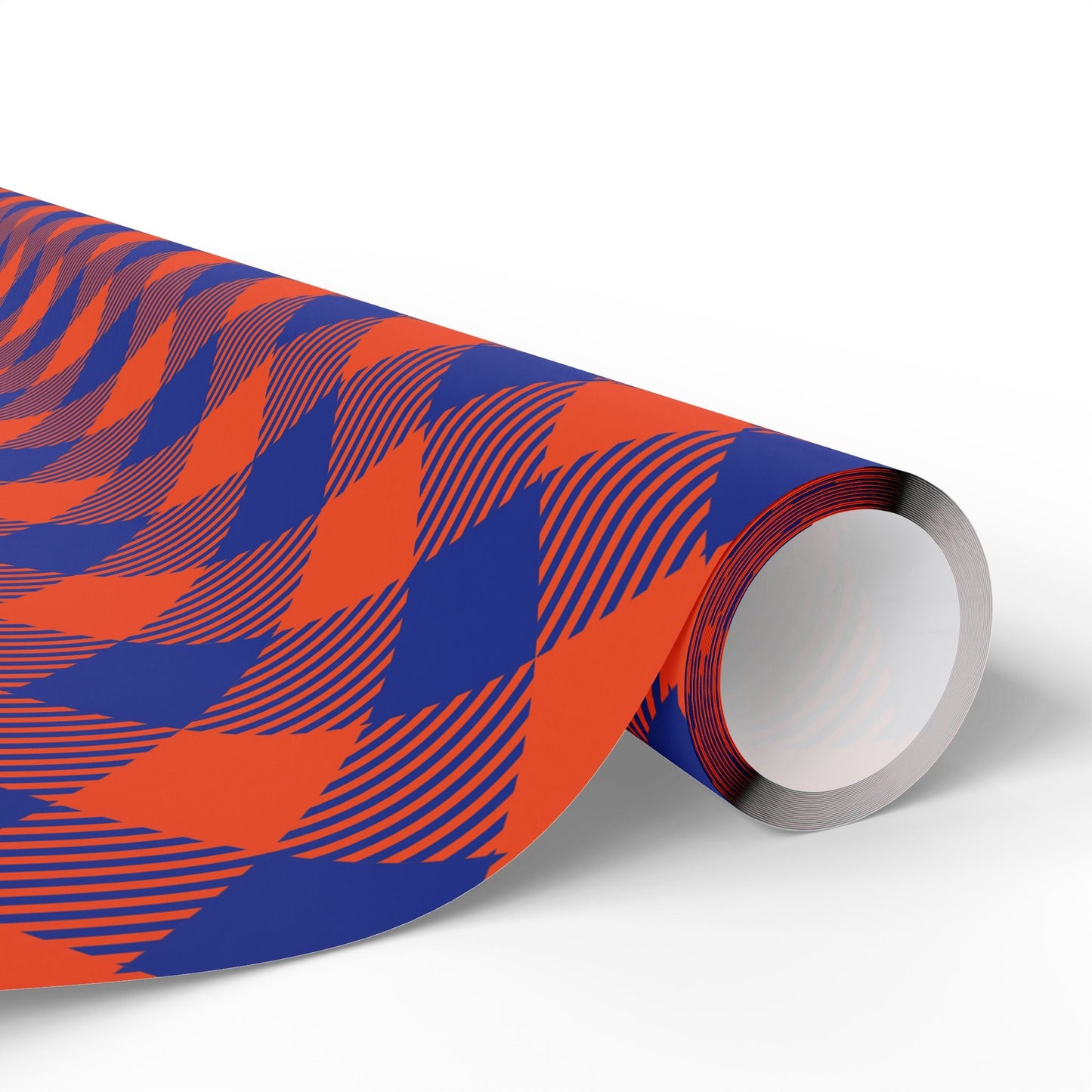 Gift Wrap | Bright Blue & Orange | Gingham