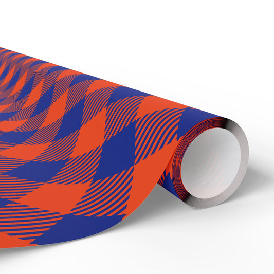 Gift Wrap | Bright Blue & Orange | Gingham