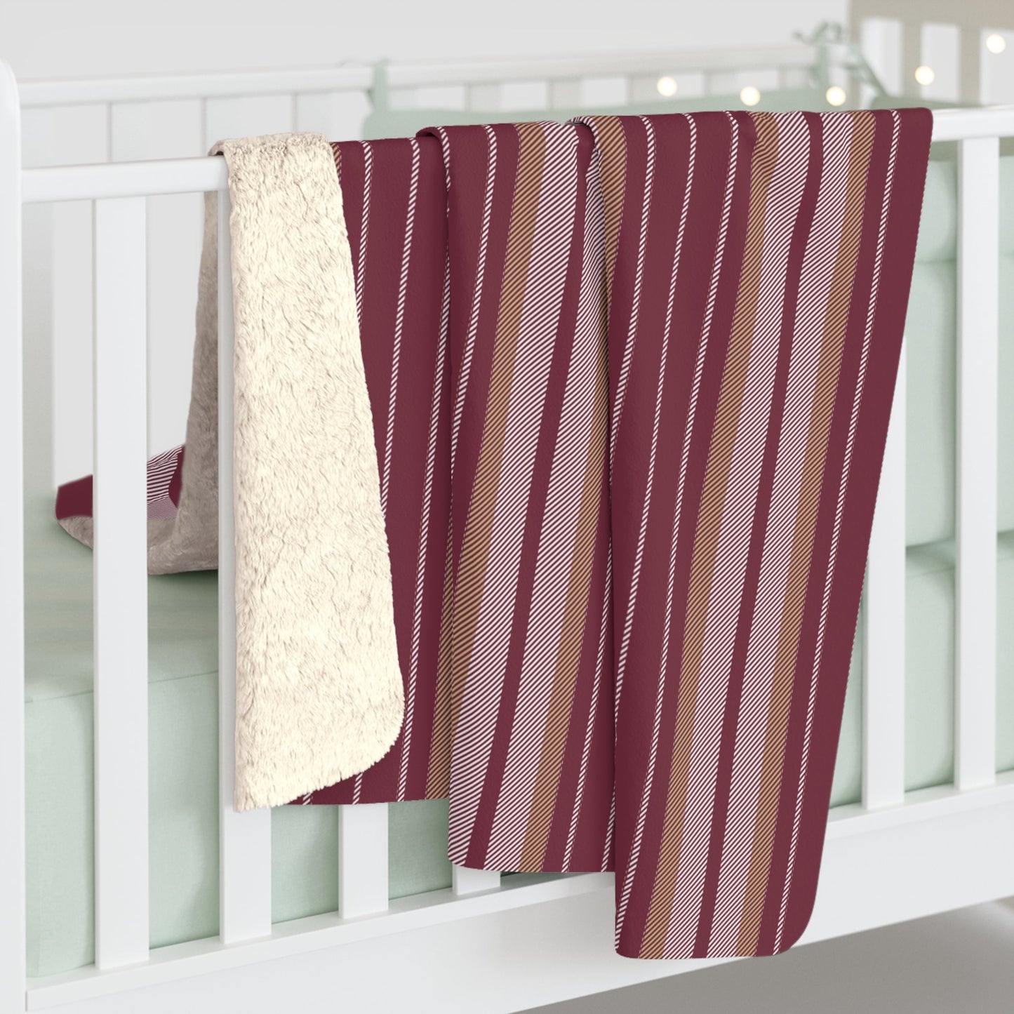 Sherpa Blanket | Maroon & Gold | Stripe