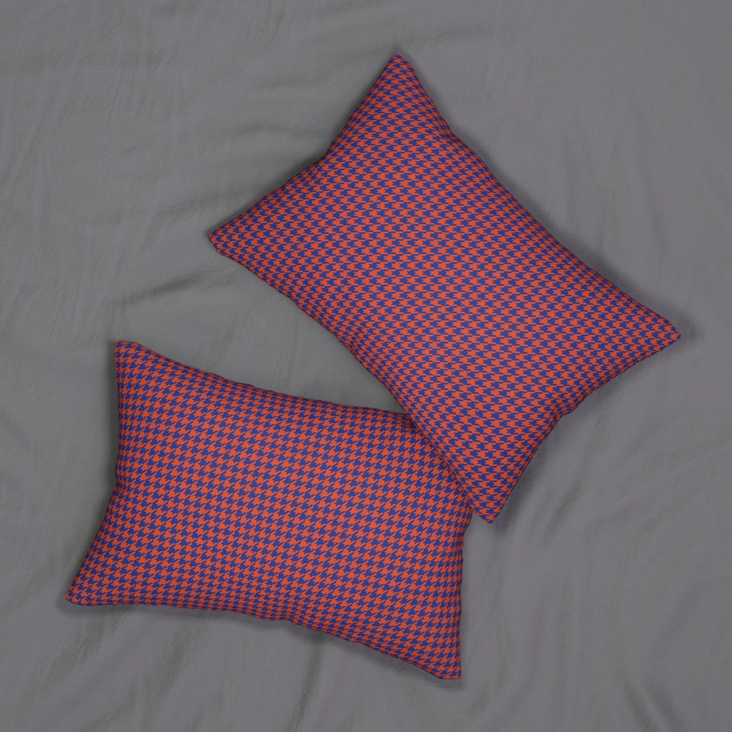 Pillow | Bright Blue & Orange | Houndstooth