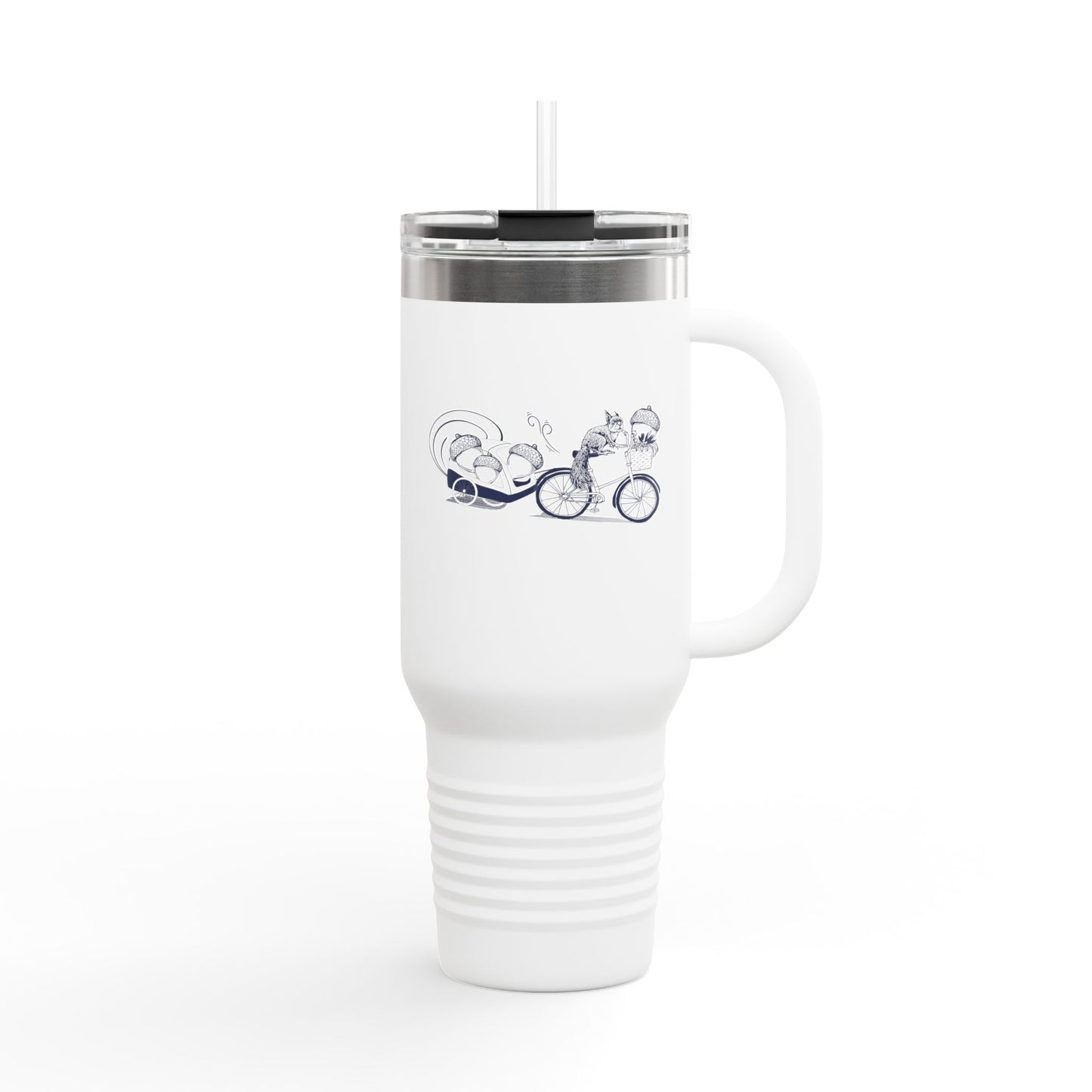 NYP 40oz Insulated Travel Mug with Handle | Squirrel Bike