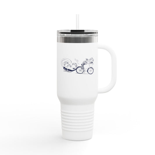 NYP 40oz Insulated Travel Mug with Handle | Squirrel Bike