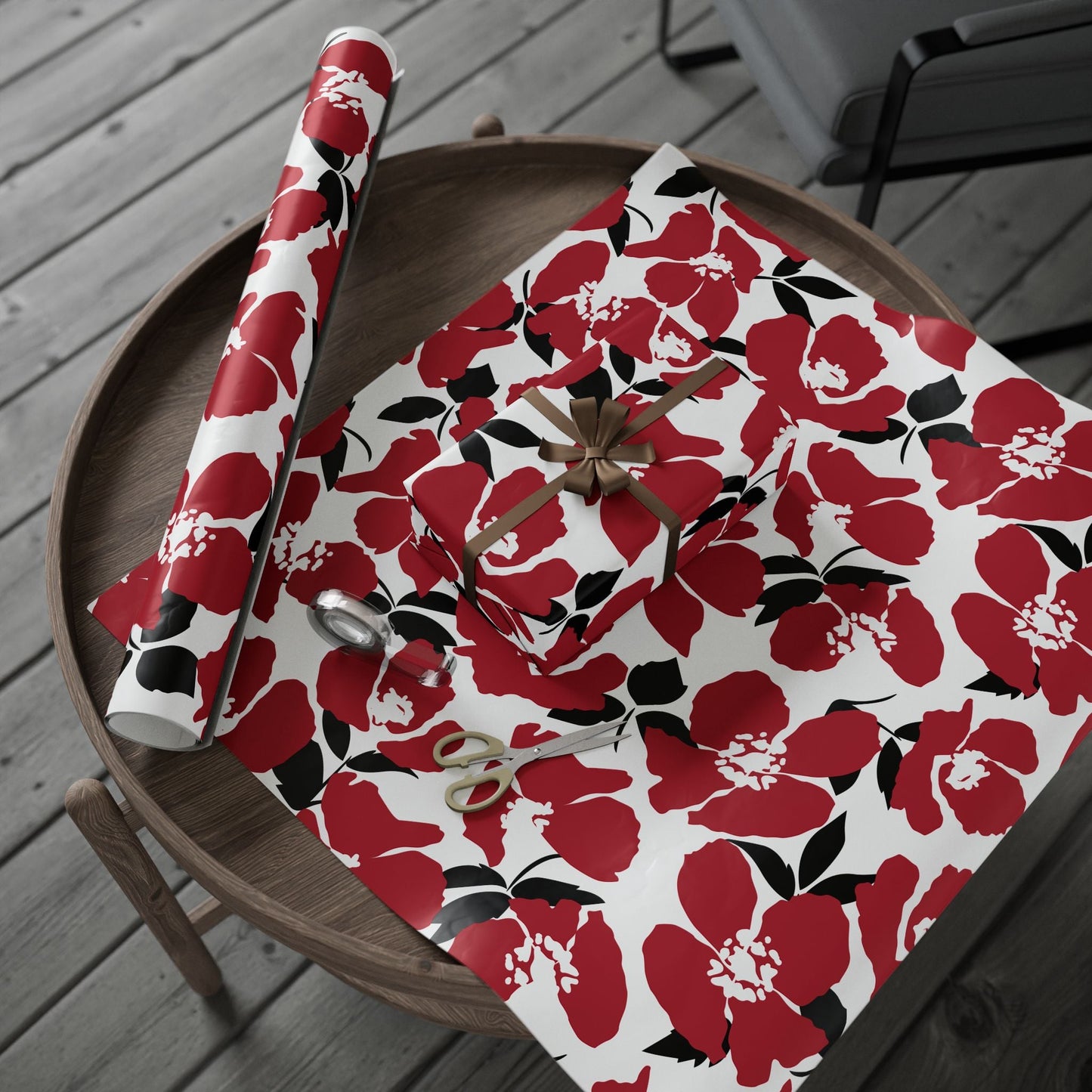 Gift Wrap | Red & Black | Poppy
