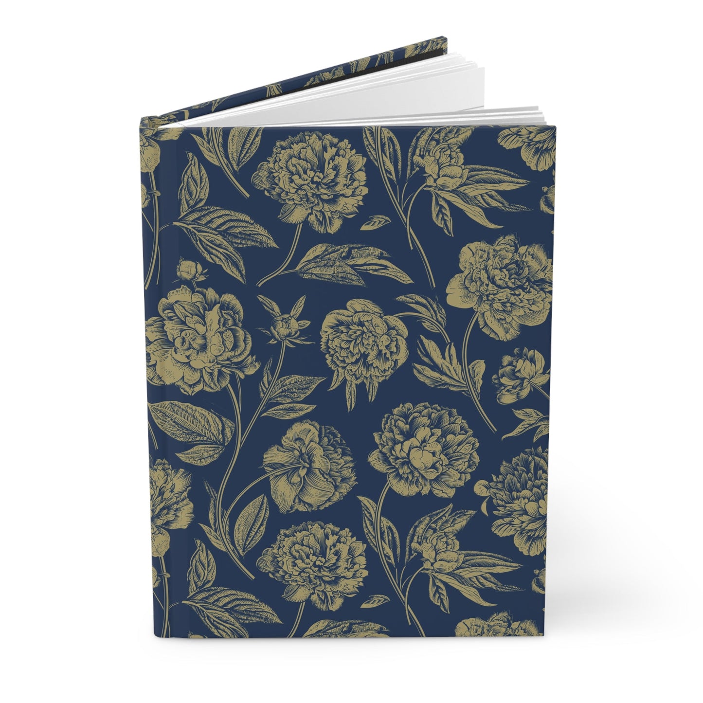 Hardcover Journal | Blue & Gold | Peony
