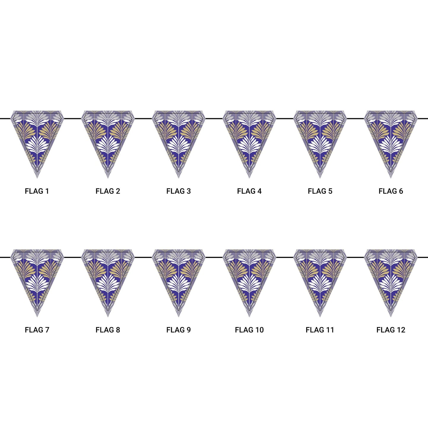 Flag Garland | Purple & Gold | Deco