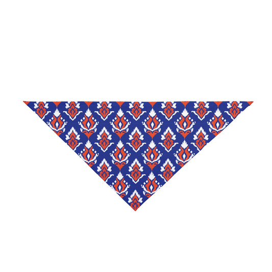 Pet Bandana | Bright Blue & Orange | Ikat