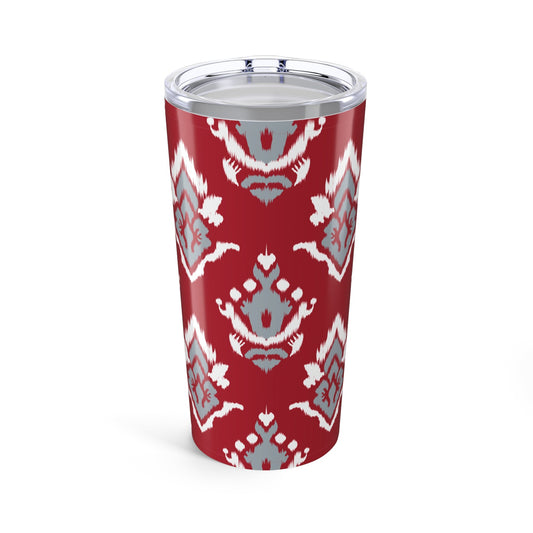Tumbler | Red & Gray | Ikat