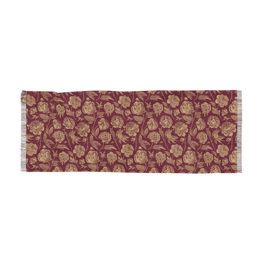 Scarf | Maroon & Gold | Peony