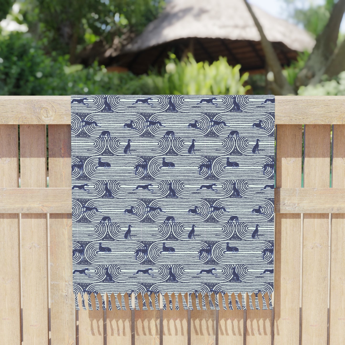 Boho Beach Towel | Greyhounds | Green Track