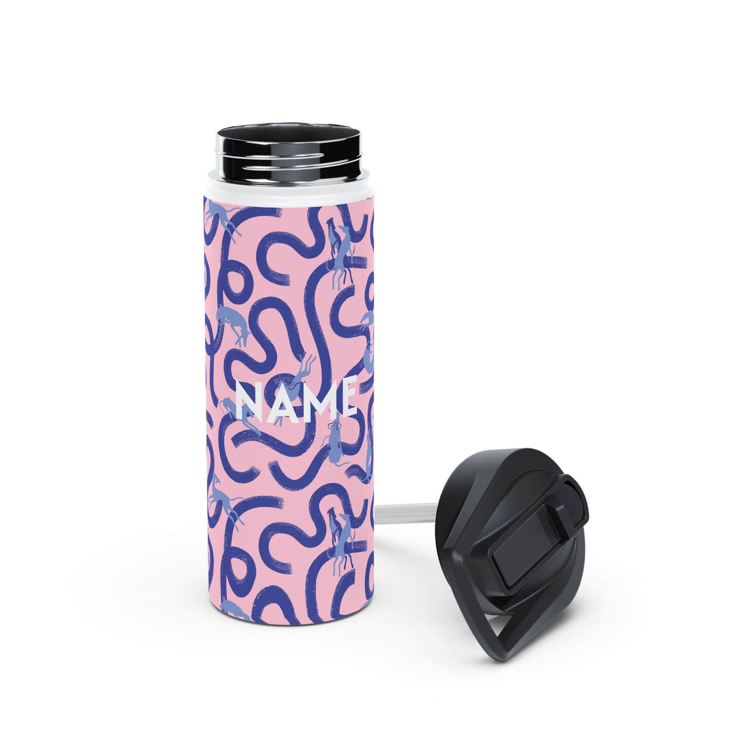 Insulated Water Bottle | Greyhounds | Pink Ribbon