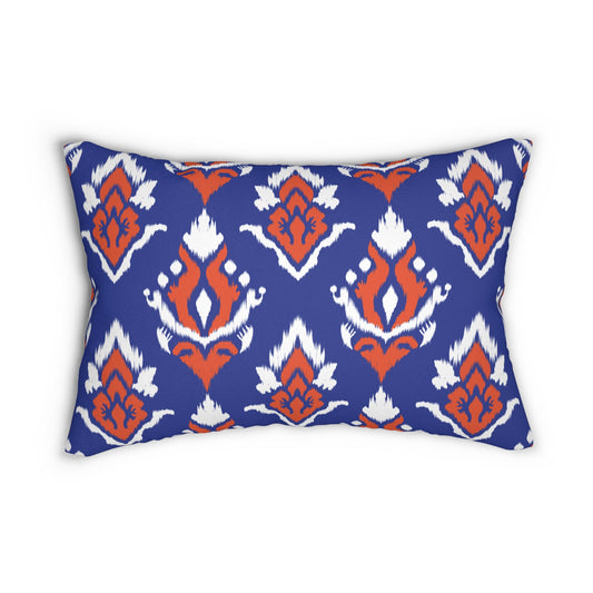 Pillow | Bright Blue & Orange | Ikat