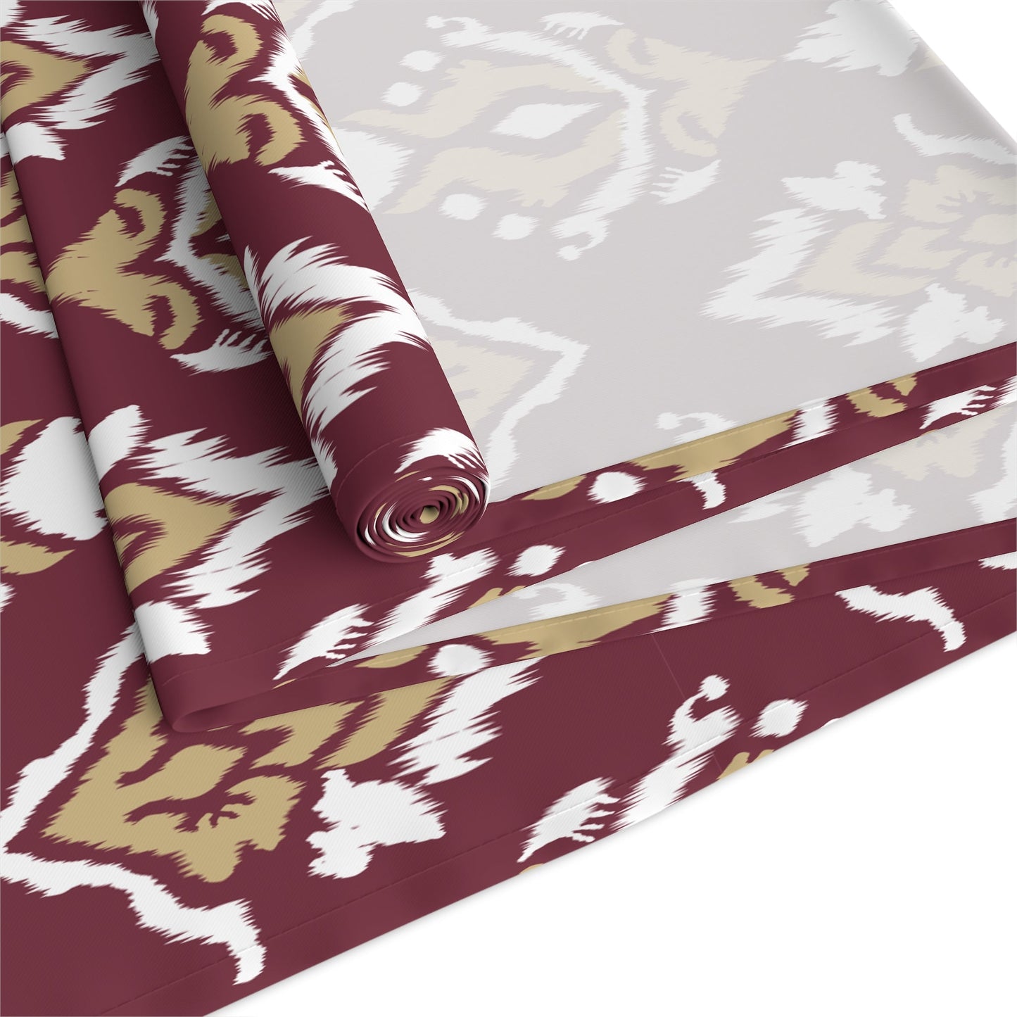 Table Runner | Maroon & Gold | Ikat