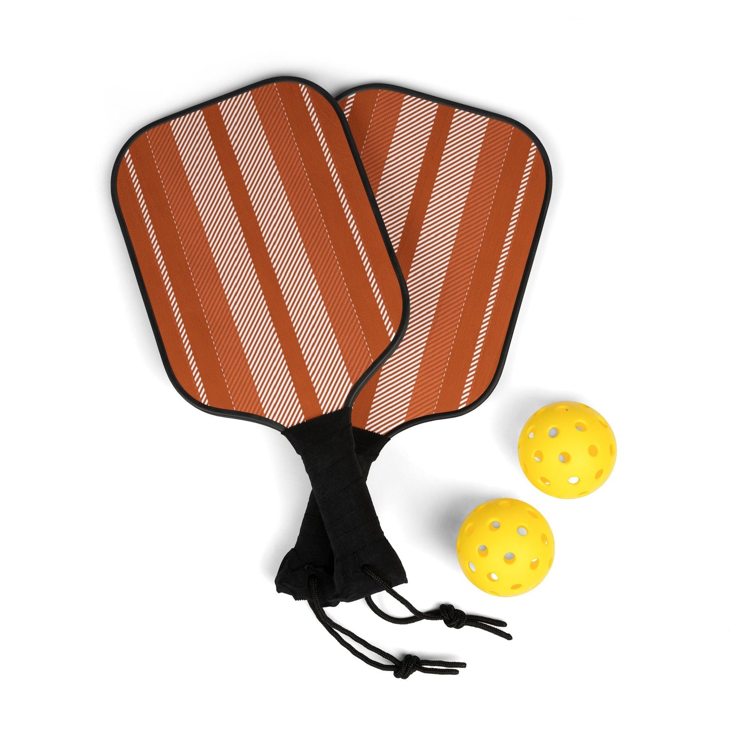 Pickleball Paddle Kit | Dark Orange & White | Stripe