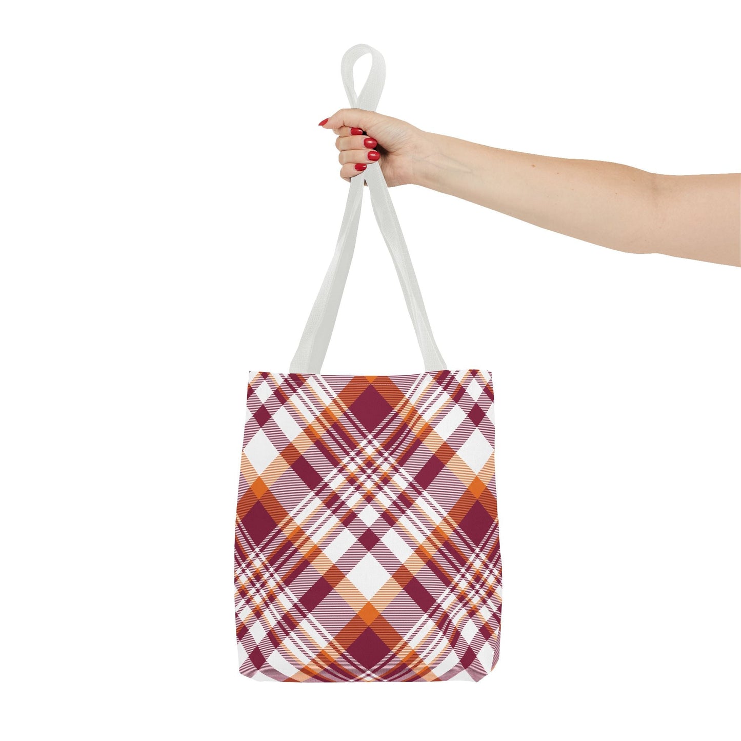 Tote Bags | Maroon & Orange | Tartan