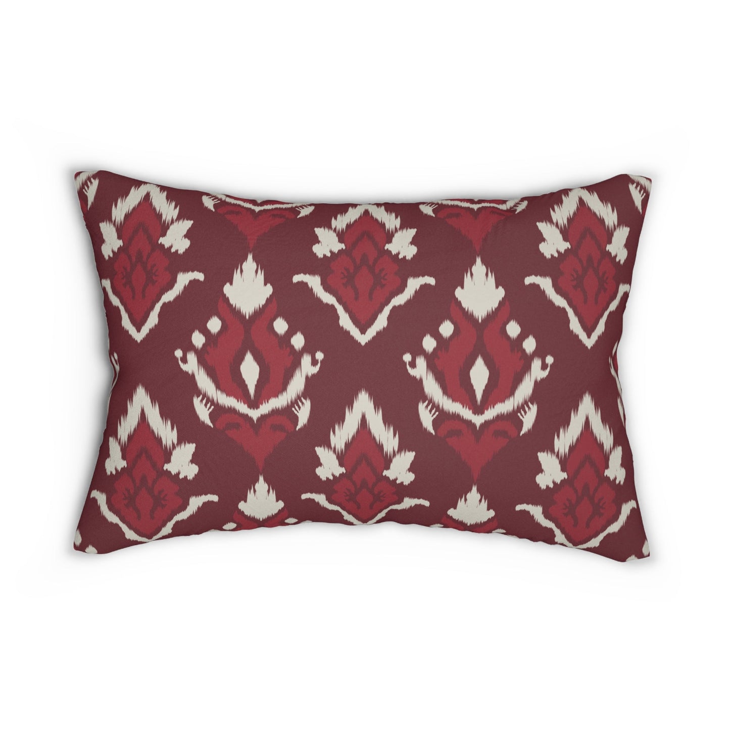 Pillow | Maroon & White | Ikat
