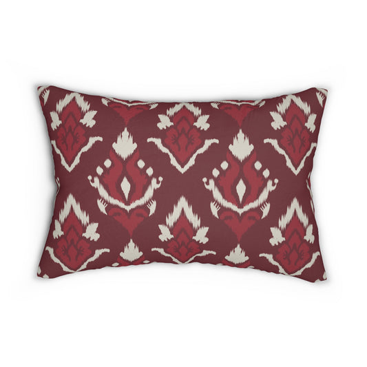 Pillow | Maroon & White | Ikat