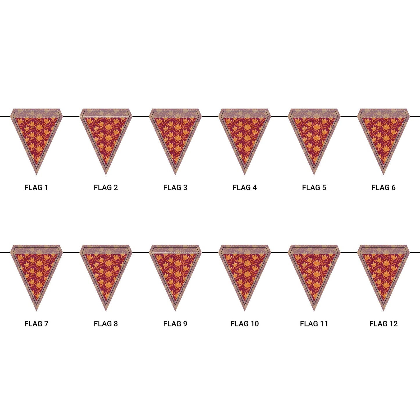 Flag Garland | Maroon & Orange | Magnolia