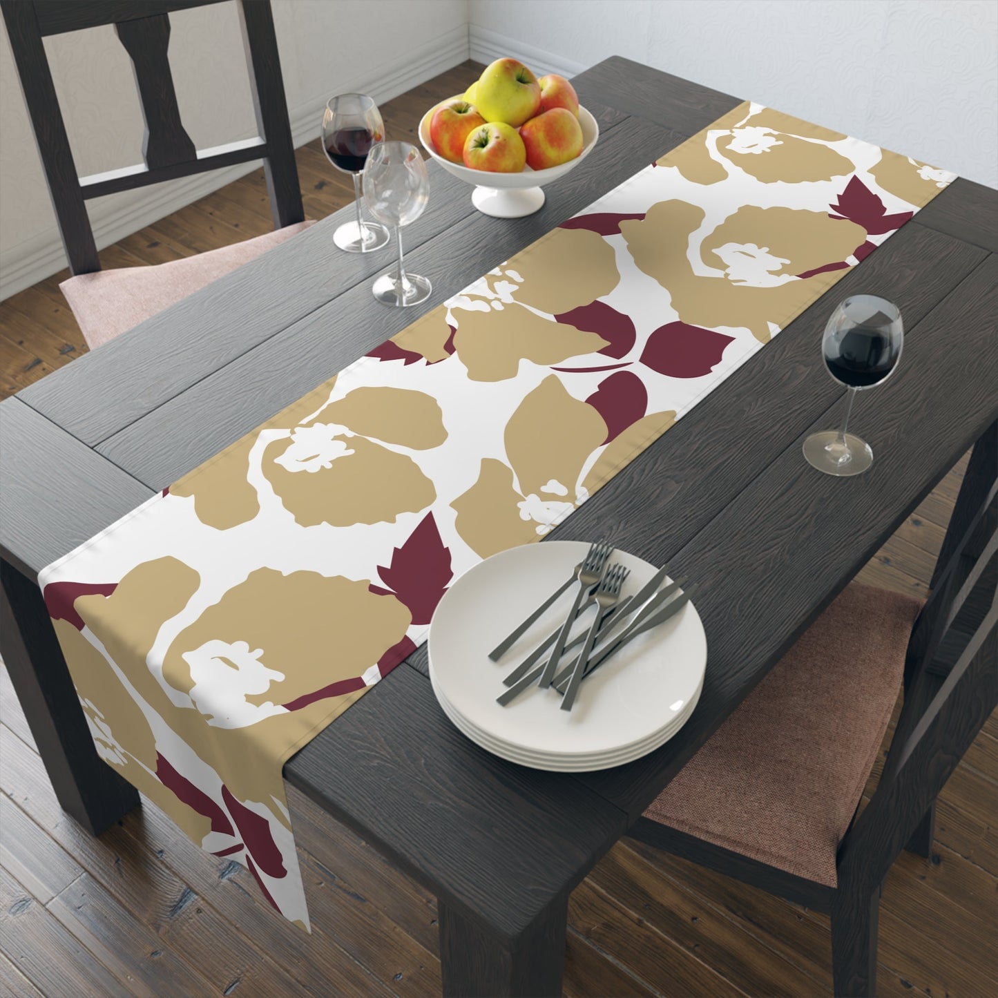 Table Runner | Maroon & Gold | Poppy