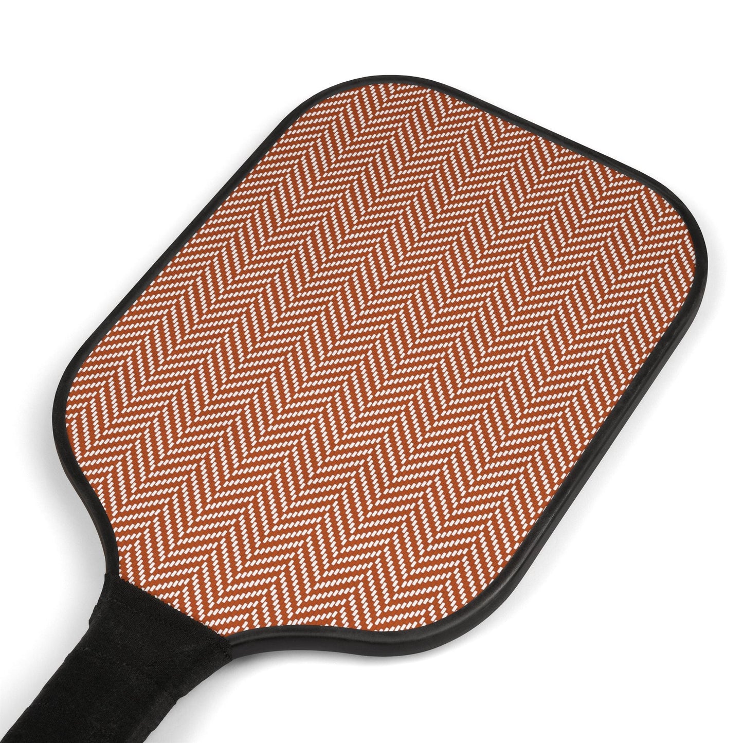 Pickleball Paddle Kit | Dark Orange & White | Herringbone