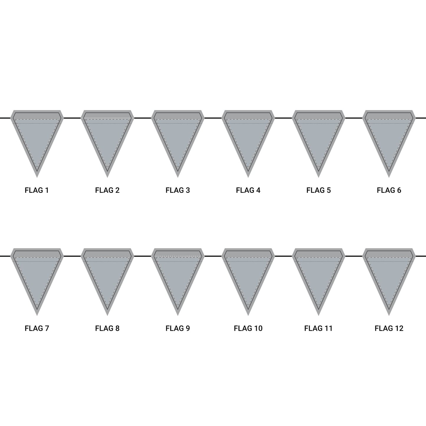 Flag Garland | Red & Gray | Light