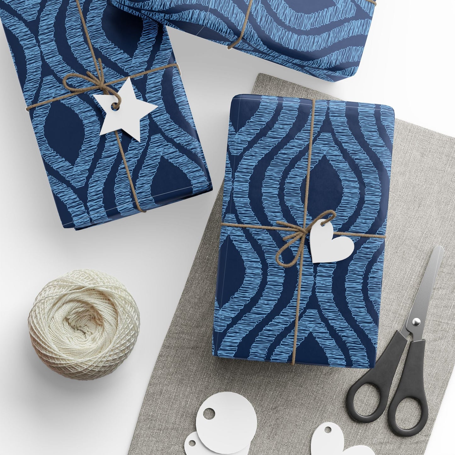 Gift Wrap | Light Blue & White | Ogee