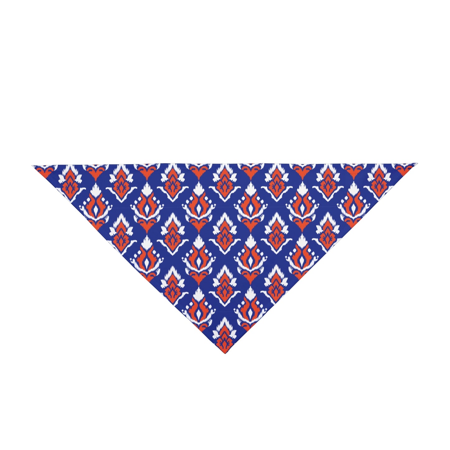 Pet Bandana | Bright Blue & Orange | Ikat