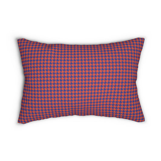 Pillow | Bright Blue & Orange | Houndstooth