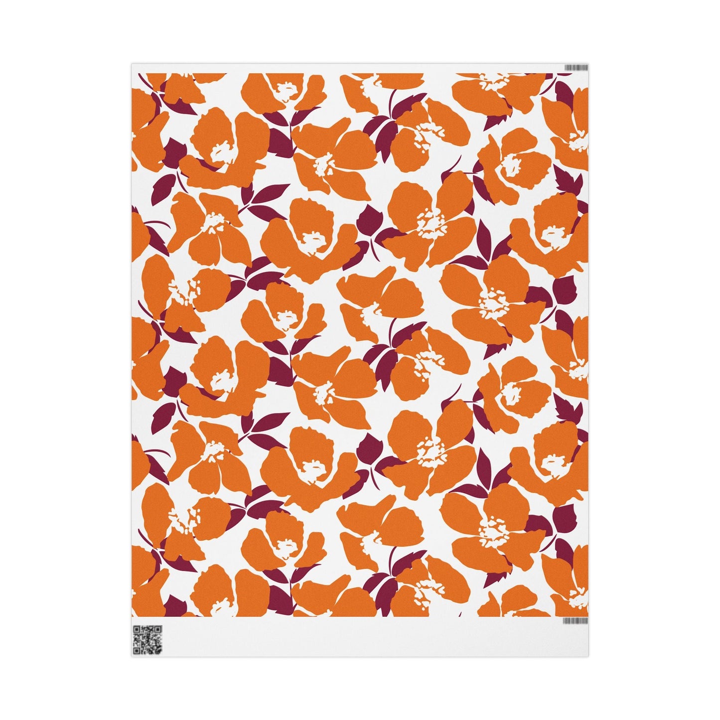 Gift Wrap | Maroon & Orange | Poppy