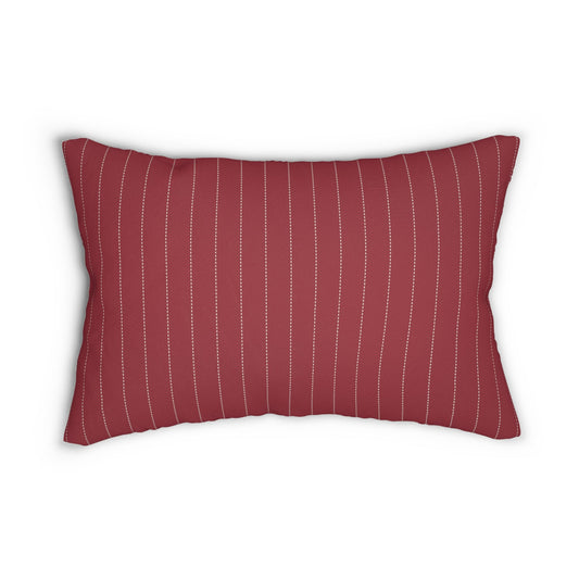 Pillow | Maroon & White | Pinstripe